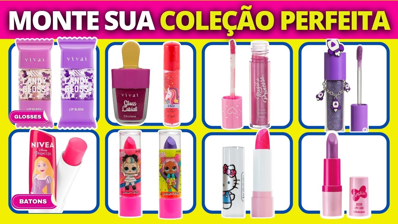 👉 Monte Sua Coleção de Gloss e Batons Fofos! 💄✨ +40 Opções Incríveis para Escolher e se Encantar!