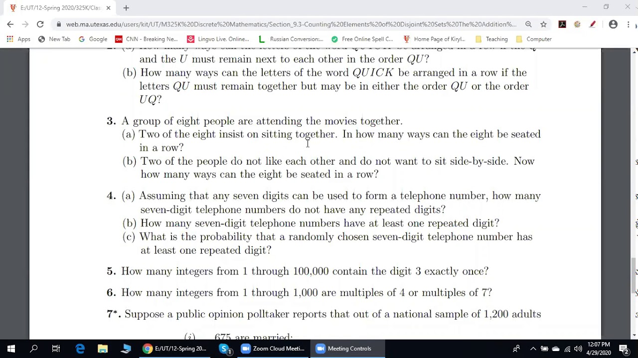 Discrete Mathematics - Counting Elements of Disjoint Sets: The Addition ...