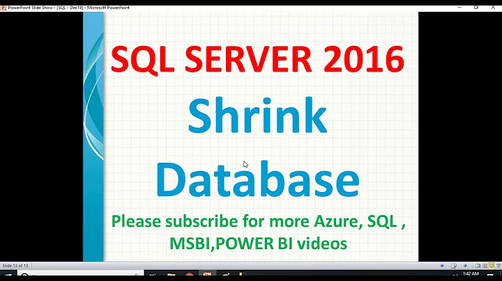 Shrinking a database in SQL Server | Shrink SQL server database