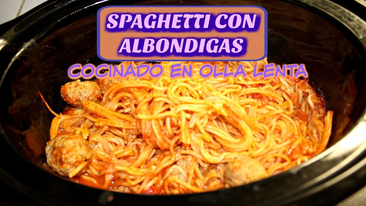 Spaghetti con Albondigas | Cocinado en Olla Lenta | Receta Practica
