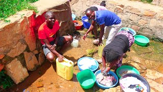 African Village Lifefetching Water At The Village Stream Jabwel