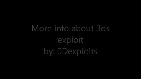 3ds New exploit info.