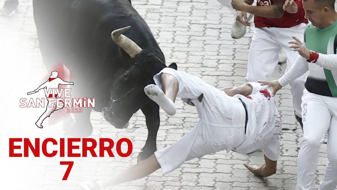 SÉPTIMO ENCIERRO de San Fermín 2023 | Toros de Victoriano del Río
