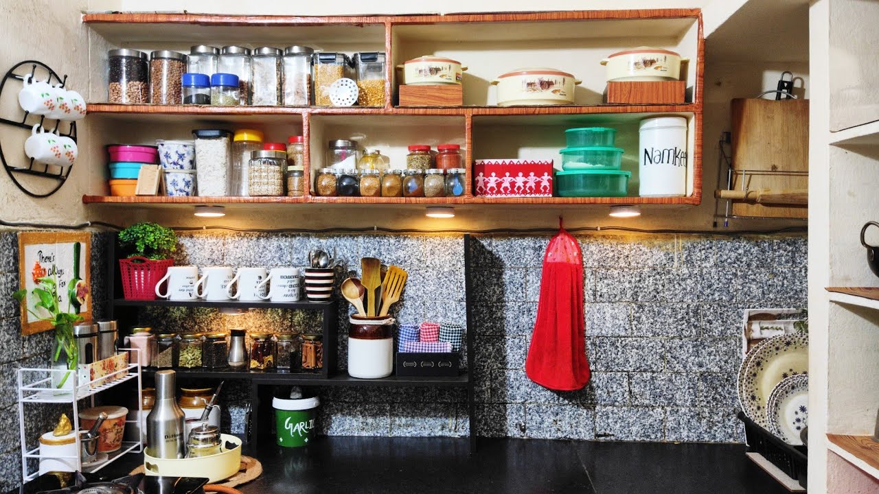 Small Kitchen Makeover On a Budget | Non Modular Kitchen organisation | Kitchen Decoration Ideas