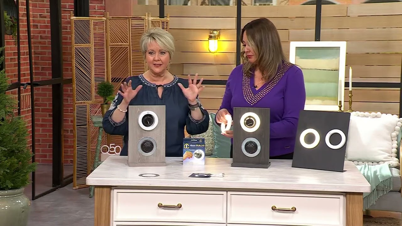 Door HALO Rechargeable Motion Sensor Keyhole Light w/ Extra Ring on QVC