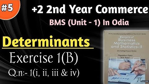 Determinants exercise b in odia | determinants exercise b | +2 2nd year commerce | chse odisha |