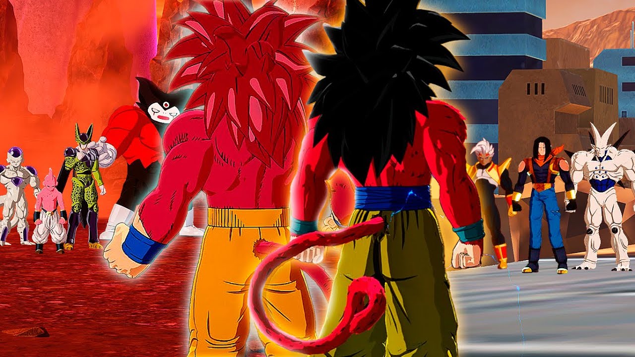 Goku Daima SSJ4 & Goku GT SSJ4 VS Villains Team - Dragon Ball Sparking! Zero