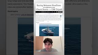 Wikipedia Speedrun from Chuck Norris to USS Tripoli