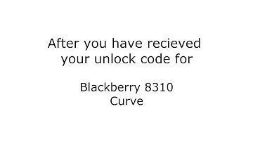 How To Unlock Blackberry 8310 Curve