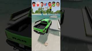Messi Team vs Ronaldo Team Car Jumpchallenge Beamng.Driver #Shorts #beamngdrive #1