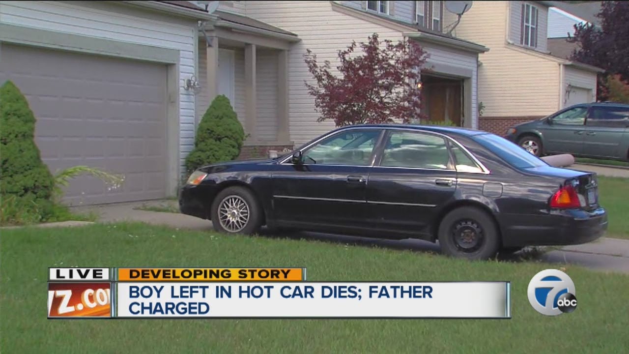 Boy left in hot car dies, father charged - YouTube