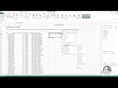 Data Manipulation Pivot Tables