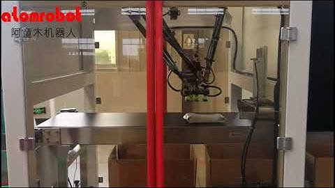 Automatic Top Load Case Packing of Powder Pouches by Delta Robot(spider robot)