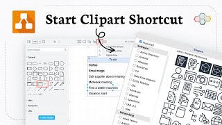 How to add clipart shortcut in draw io (Visual Key)