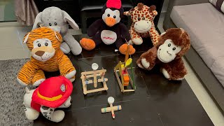 MINI CATAPULTS-MEDIEVEL TREBUCHET-POPSICLE WOODEN STICKS-DIY-marshmallow projectile - BY ARAMALIS