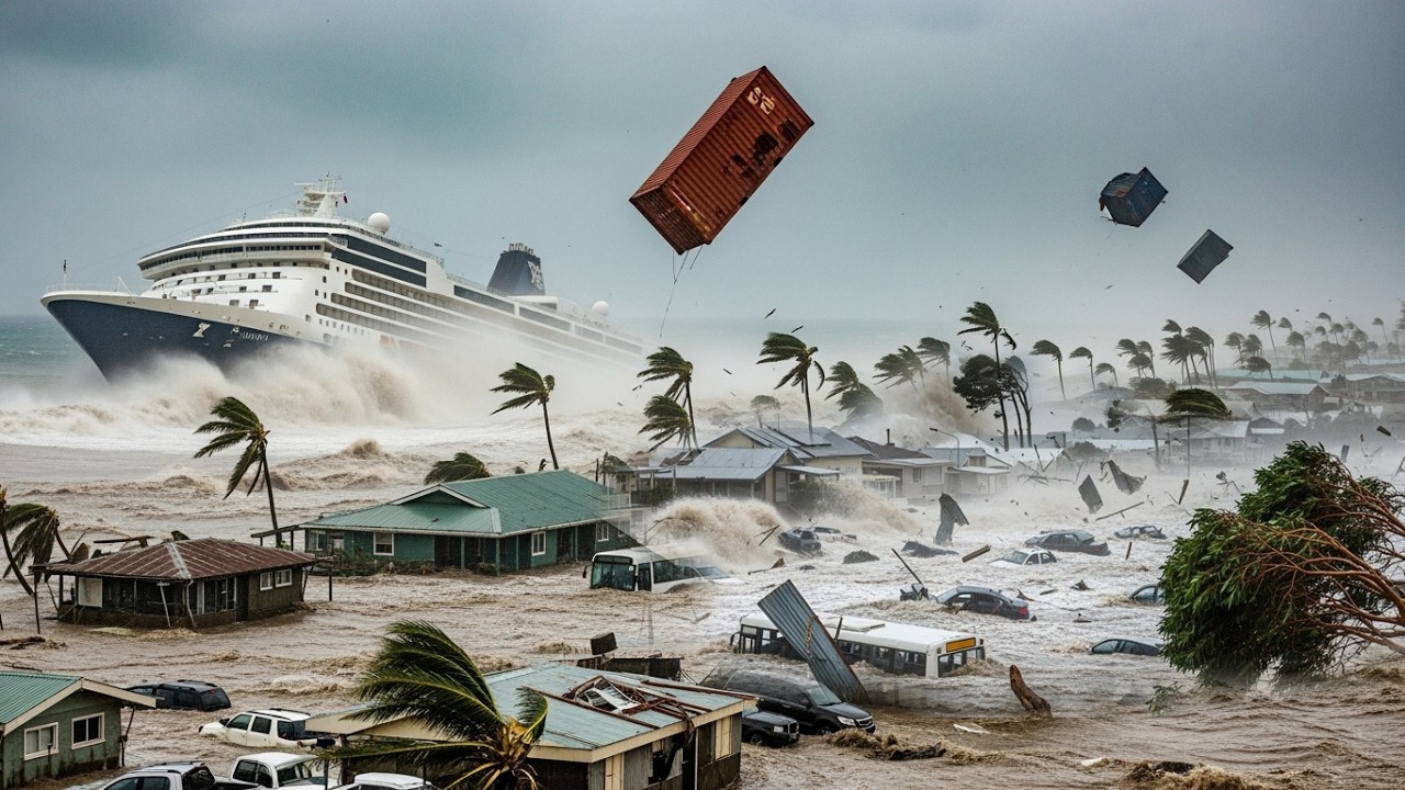 Chaos in New Zealand today! Cyclone Vaianu bring flash floods - YouTube