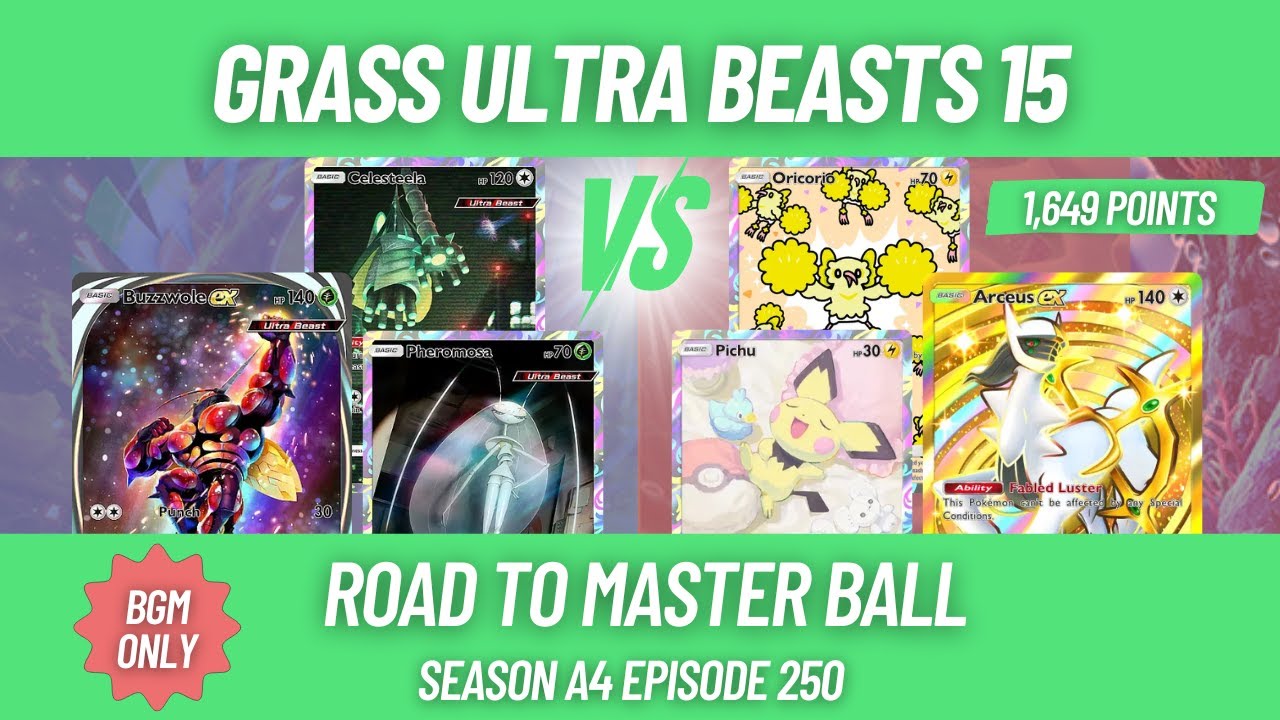 Grass Ultra Beasts 15 – Road to Master Ball Season A4 Episode 250 | Pokémon TCG Pocket