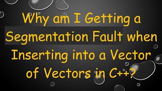 Celebrity Why am I Getting a Segmentation Fault when Inserting into a Vector of Vectors in C++? Wealth
