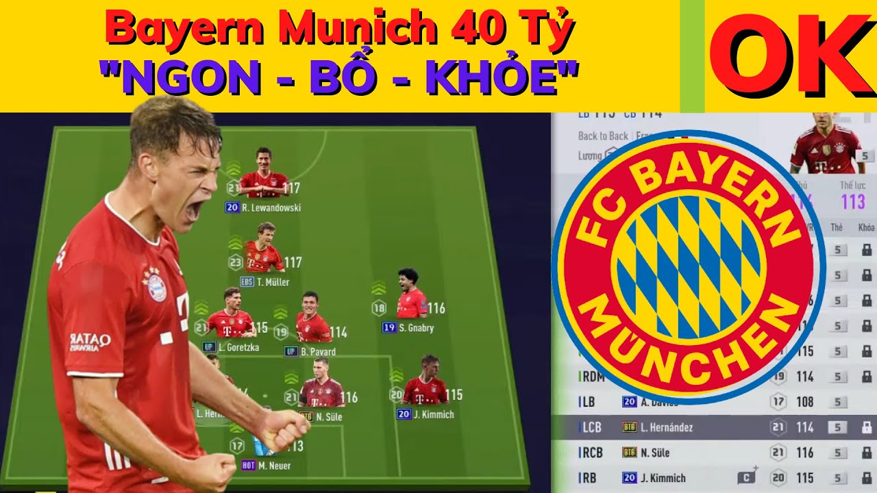 Bayern Munich 40 Tỷ Rất Đáng Xuống Tiền, Kimmich Và Lewandowski 20UCL +5 Cân Đối Toàn Team