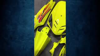 👉BELlNYA DlSlNl🔗 Cover Full Body Halus Mio Sporty! Warna Kuning Lime + Striping Transparan & Behel