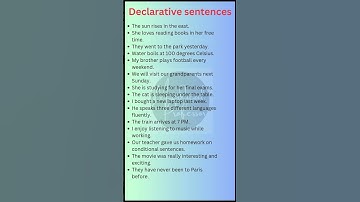 15 Declarative Sentences with Examples | English Grammar Made Easy