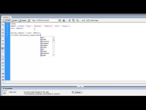 PHP tutorial tipe data array
