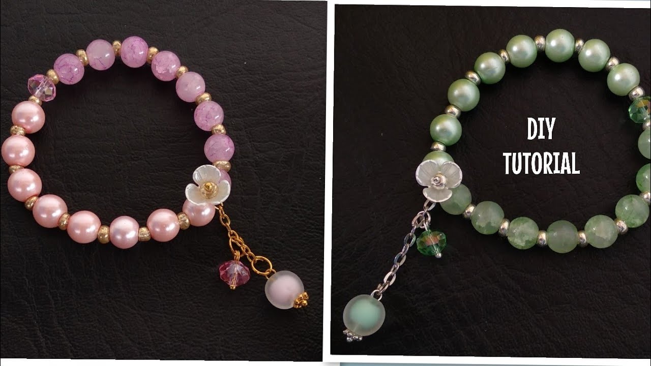 CARA BIKIN GELANG MUTIARA KRISTAL easy crystal bracelet pearl bracelet DIY TUTORIAL