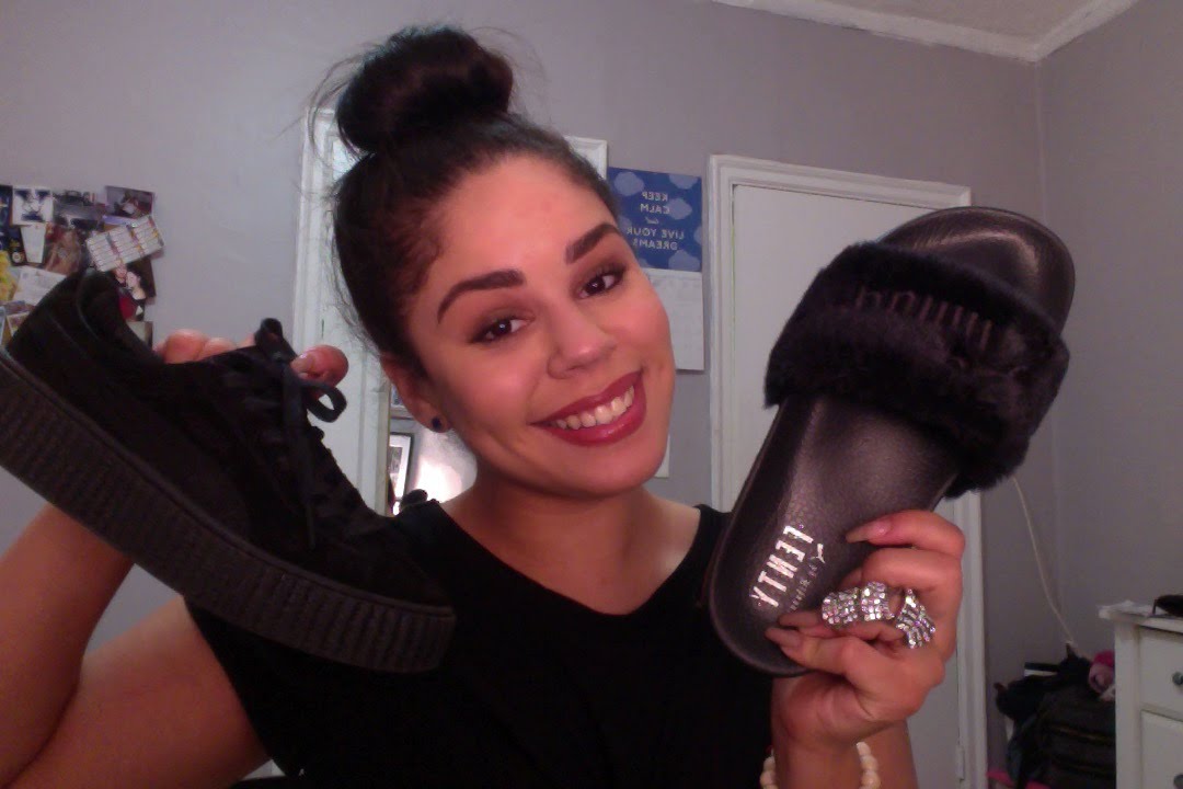 puma red fenty slides