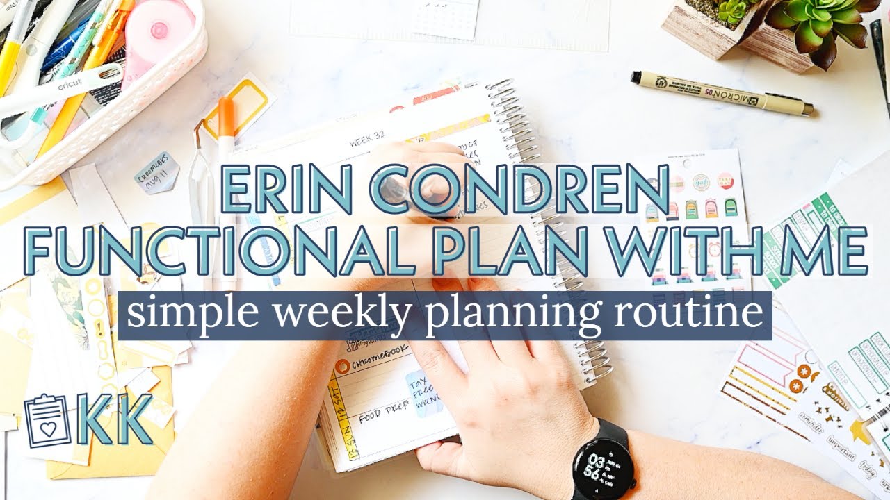 Erin Condren Functional Plan with Me Monthly Planner Simple Minimal ...