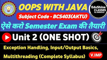 OOPS With Java Unit 2 One shot | Object Oriented Programming With Java Unit 2 One shot BCS403|RRSIMT