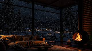 Cozy Snowy Winter Night 2027 | Snow On Window & Crackling Fire For Deep Sleep & Relaxation screenshot 5