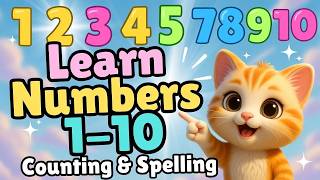 Learn Numbers 1 to 10 with Spelling | Counting & Spelling for Kids | Toon Study screenshot 4