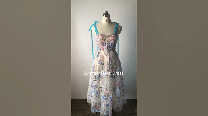 Stunning Tea-Length A-Line Floral Prom Dress💗 #fashion #dreamnstyle #dress #floral