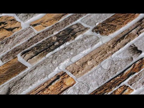 Стінові панелі для ванної ПВХ 960*480мм Цегла камінь кладка Мікс для стін кухні декор Коричневий, видео 1