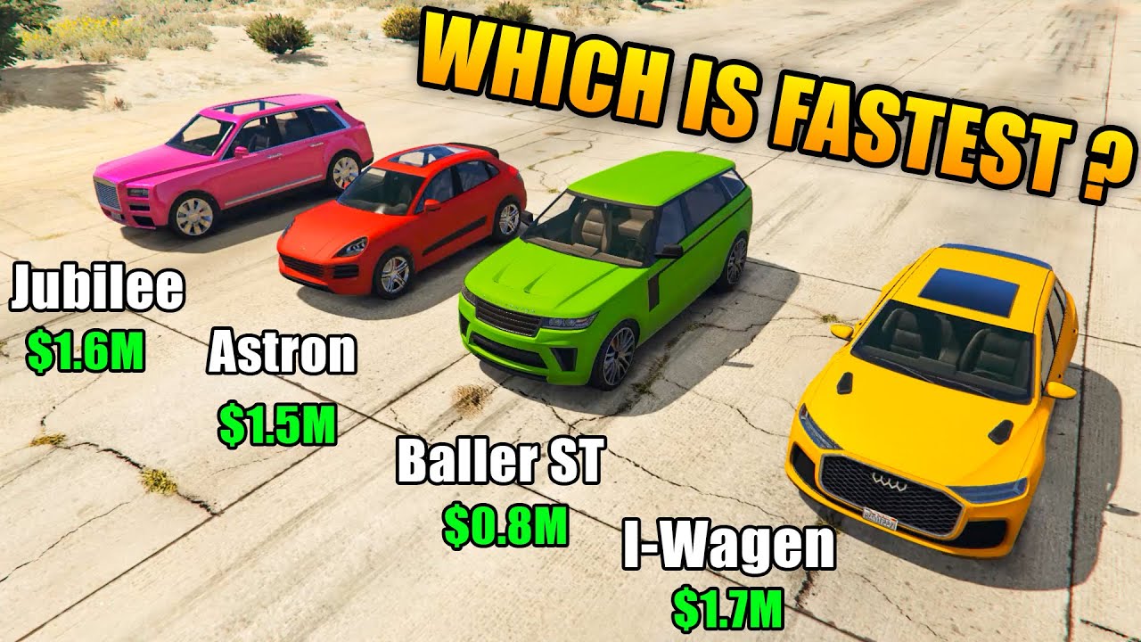 GTA 5 ONLINE  The Contract DLC : I-Wagen Vs Baller ST Vs Astron R Vs Jubilee (Which is fastest?)