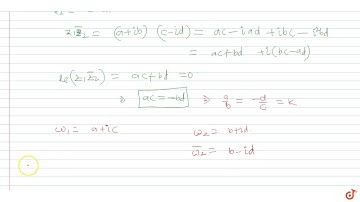 If  `z_1=a + ib and z_2 = c + id` are complex numbers such that `|z_1|=|z_2|=1 and Re(z_1 bar z...