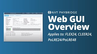 NVT Phybridge Web GUI Overview - Managed Switches
