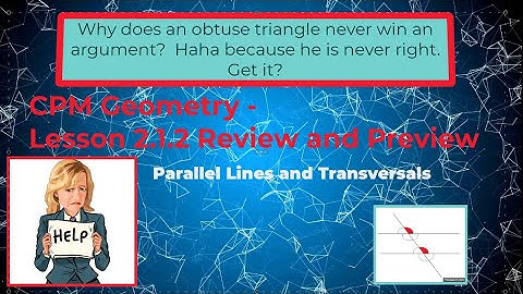 CPM Geometry Lesson 2.1.2 Review and Preview