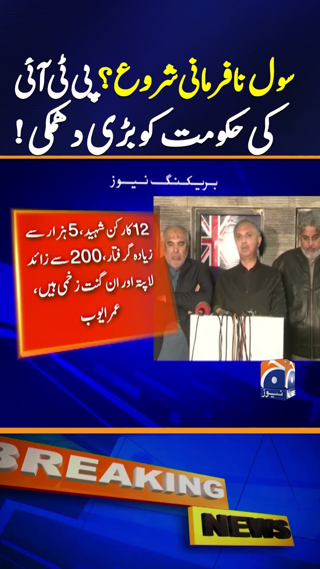 Civil Disobedience Begins: PTI Big Warm for Government | Breaking News