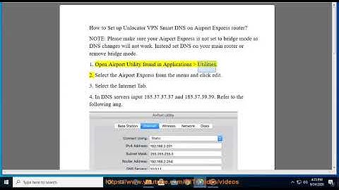 Set up Unlocator VPN Smart DNS on Airport Express router