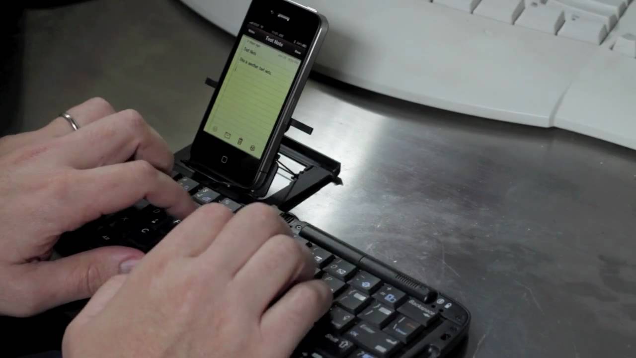 The Palm Bluetooth Stowaway Keyboard and iPhone 4 YouTube
