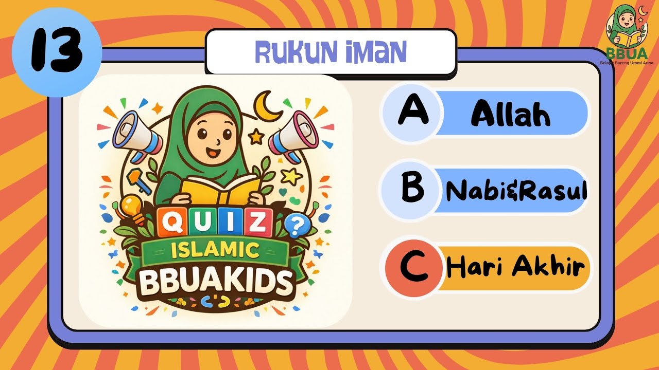 Quiz Islamic Rukun Islam dan Rukun Iman || Quiz interaktif || bbuakids | Islamic Quiz