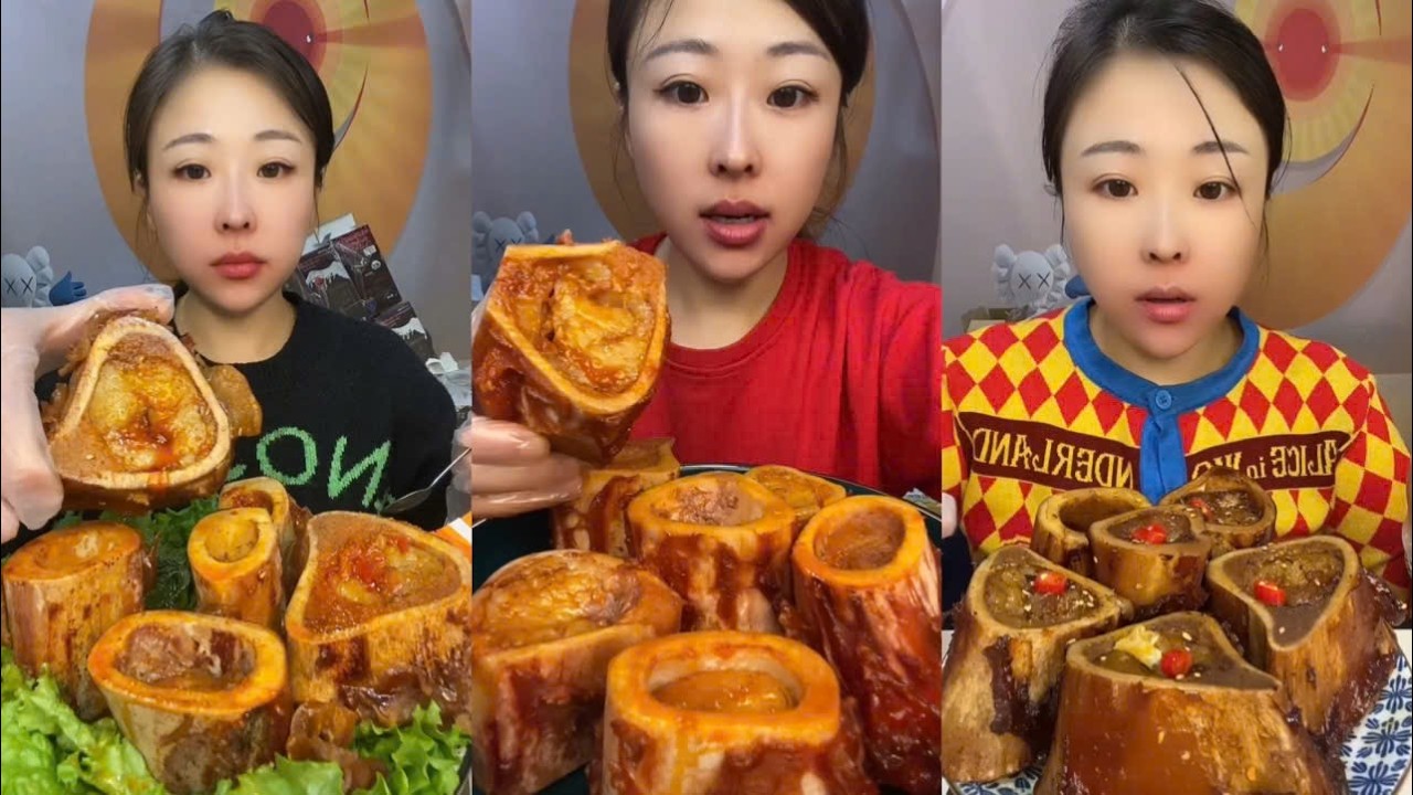 MUKBANG beef bone marrow ASMR  - The best of delicious Slime food #887