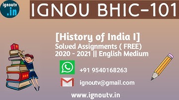 IGNOU BHIC-101 Solved Assignment  January 2021 [FREE] || BAHIH || BHIC-101 || IGNOU TV || IGNOU ||