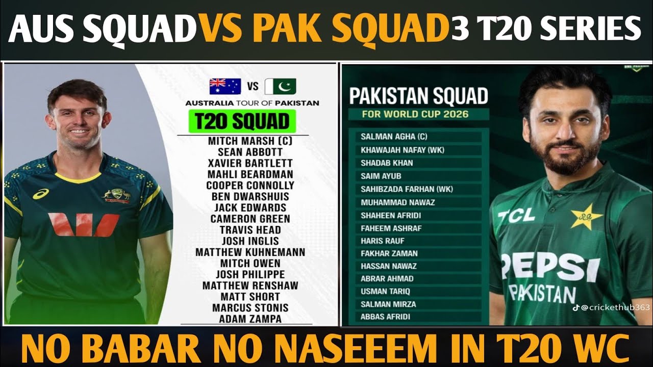PAK VS AUS | AUSTRALIA SQUAD VS PAKISTAN | PAKISTAN SQUAD VS AUSTRALIA 