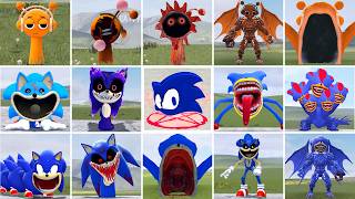 I Played Deathmatch Game With All Sonic Tapes Family Vs Oran Sprunki Eater Family In Garrys Mod