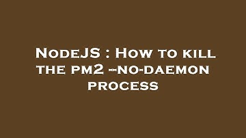 NodeJS : How to kill the pm2 --no-daemon process