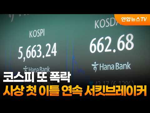 코스피 또 폭락…사상 첫 이틀 연속 서킷브레이커 / 연합뉴스TV (YonhapnewsTV)