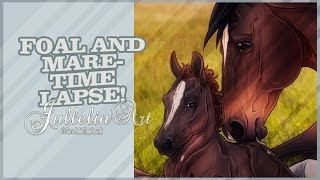 Foal and Mare - Time Lapse Drawing!