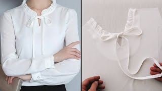 Clever sewing tips and tricks ❤️  Women's Ruffle Collar Sewing Technique